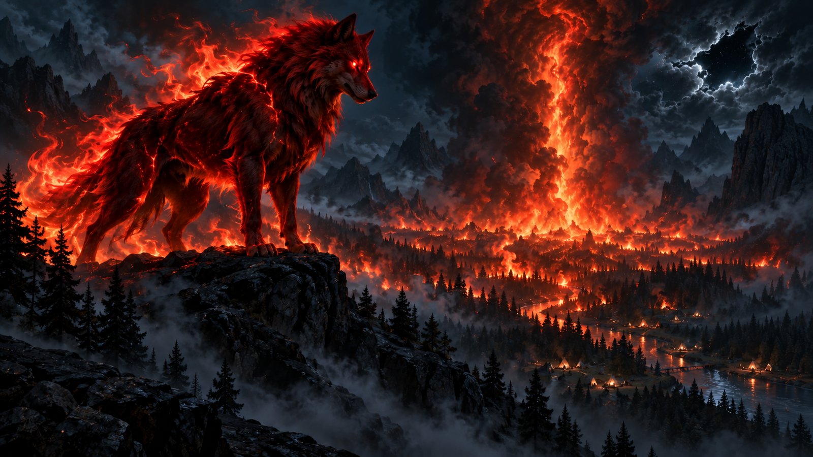 Sárrik burns the Emberwood