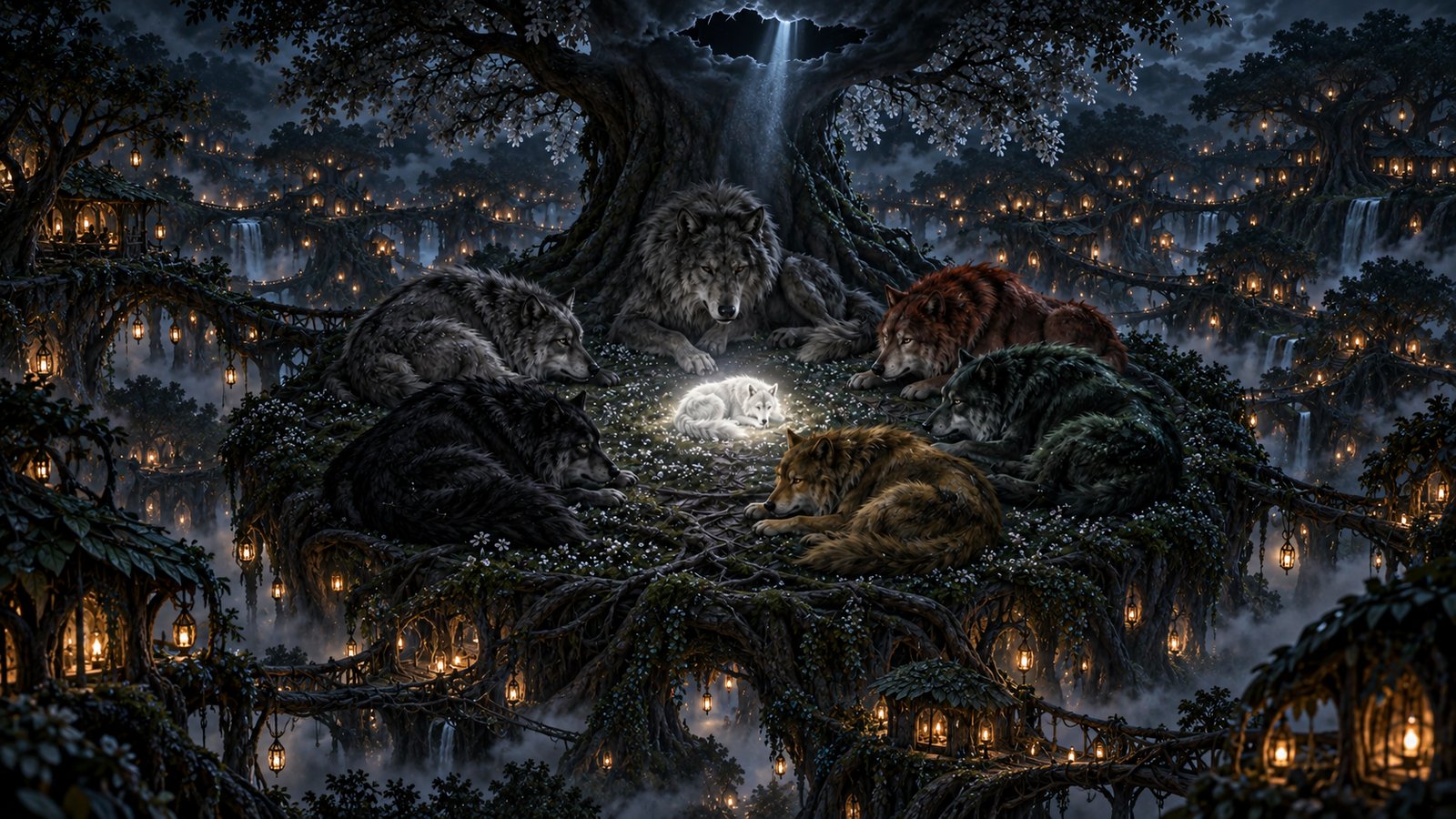 The seven wolves at the Stump